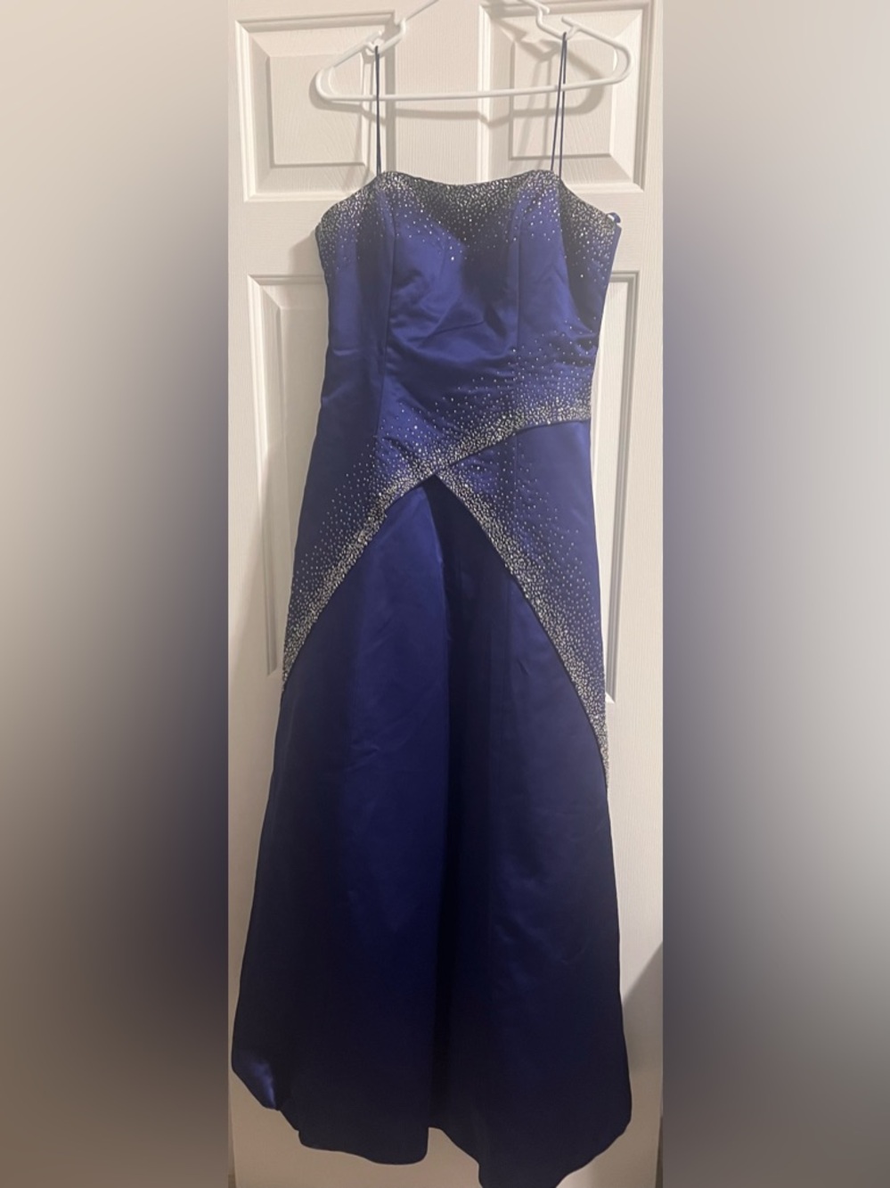 Fiesta Royal Blue Prom Dress with Silver Beading